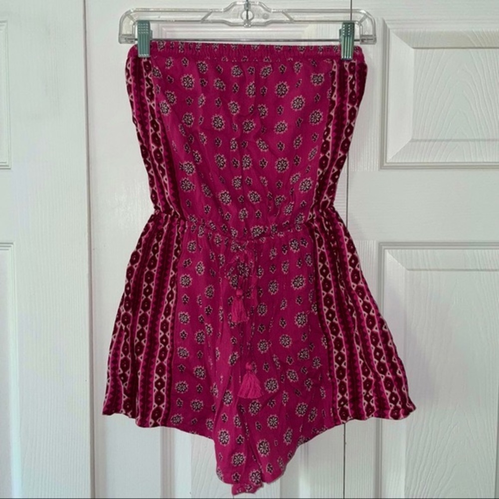 Pink Strapless Romper
